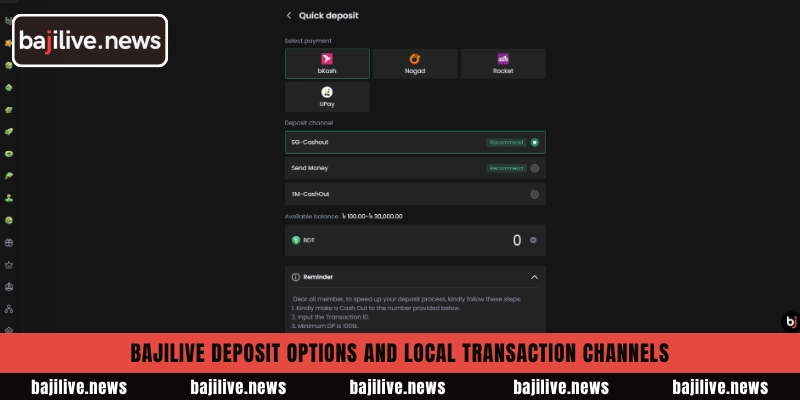Secure BajiLive deposit options and local transaction channels