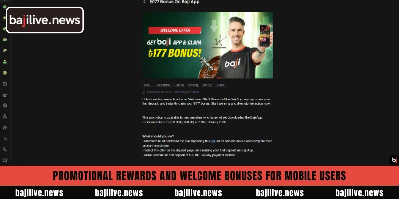 BajiLive App Experience 5 Promotional rewards and welcome bonuses for mobile users