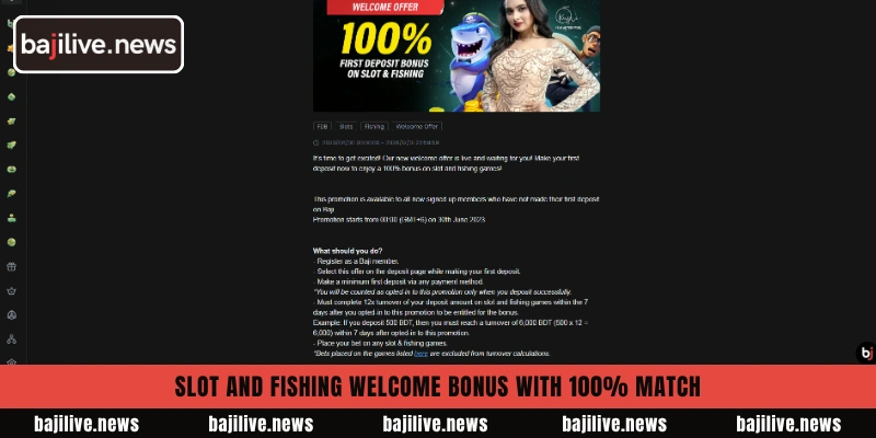 BajiLive Promotions Bonuses 6 Sports first deposit welcome package of 77% bonus